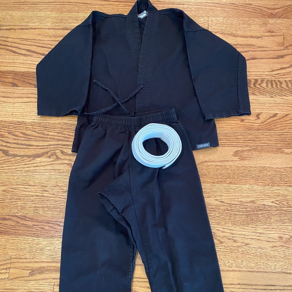 Kids Gi 00 (XS, 4-6) Black Karate & White Belt